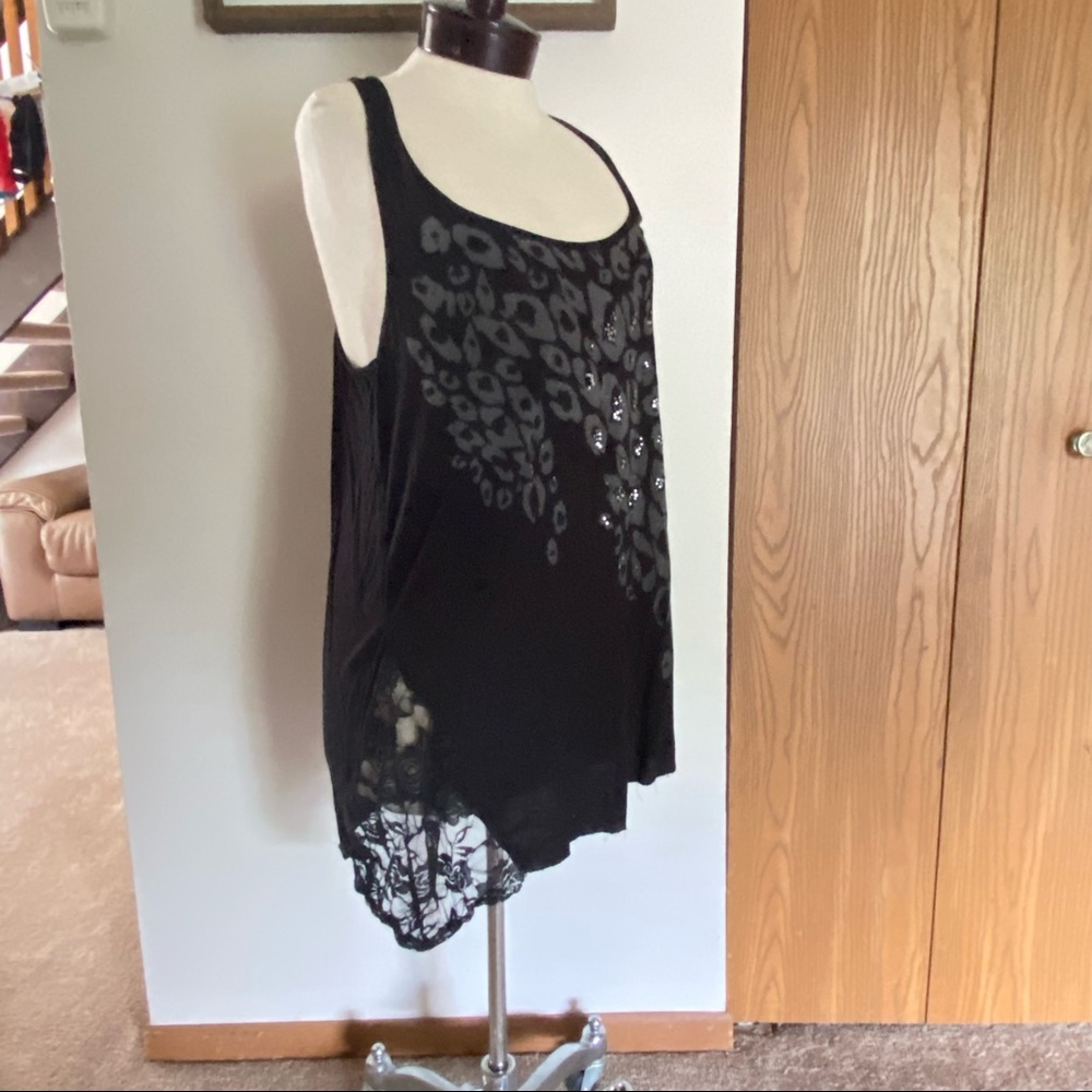 Lane Bryant Lacey Leopard Tank Top